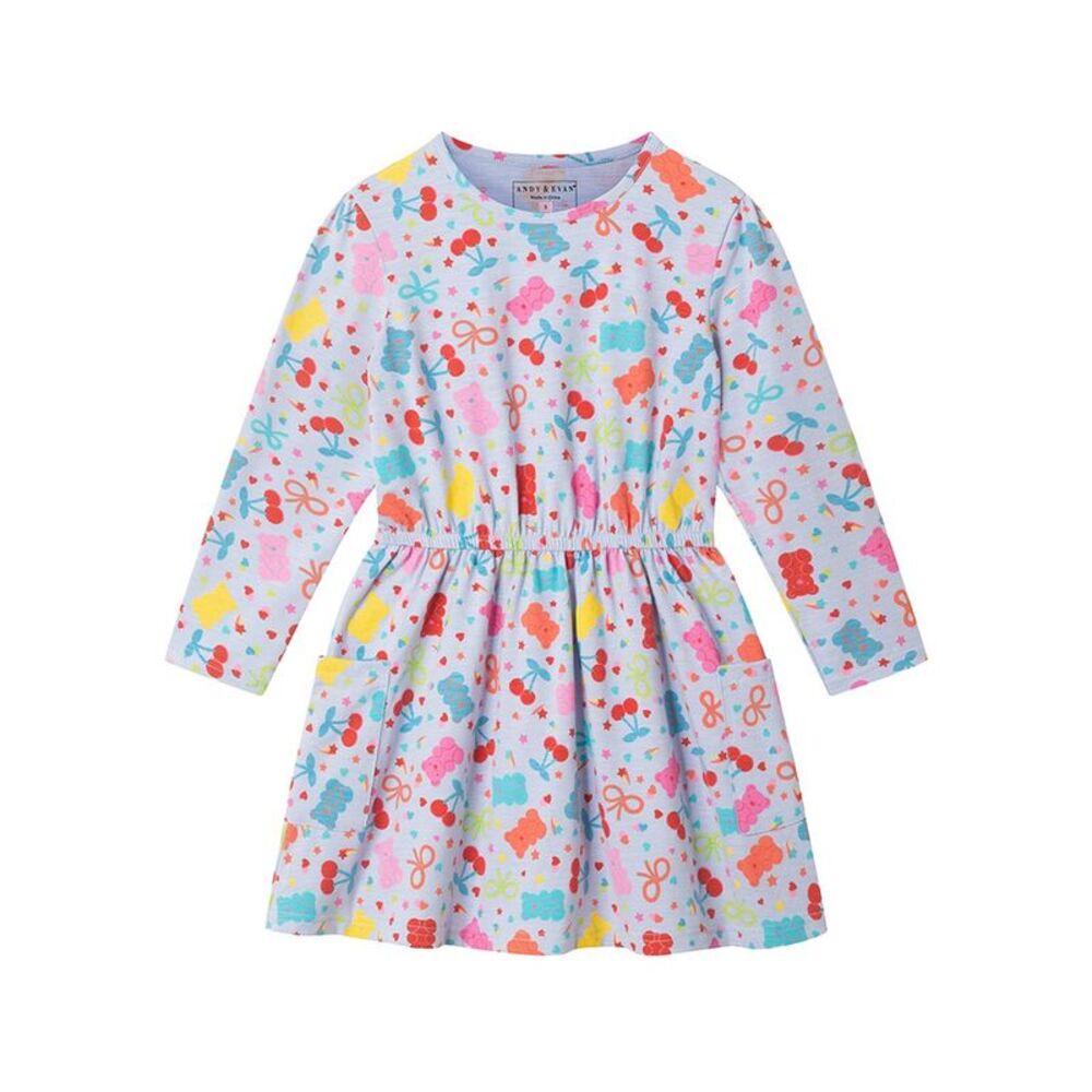 Andy & Evan Girls  Gummy Bear Icon Dress, Blue